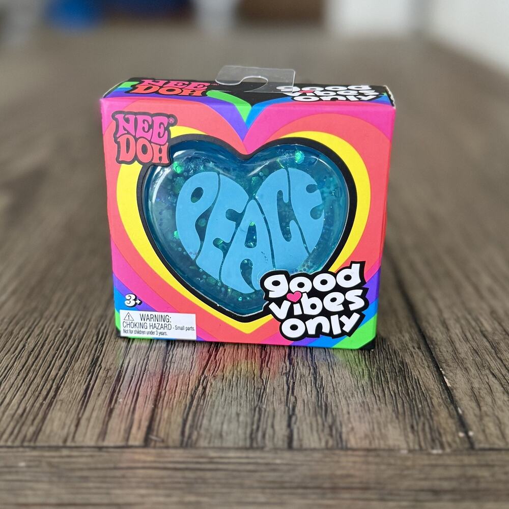 Authentic Schylling Needoh Heart Good Vibes Only Squishy Fidget Toy Viral New